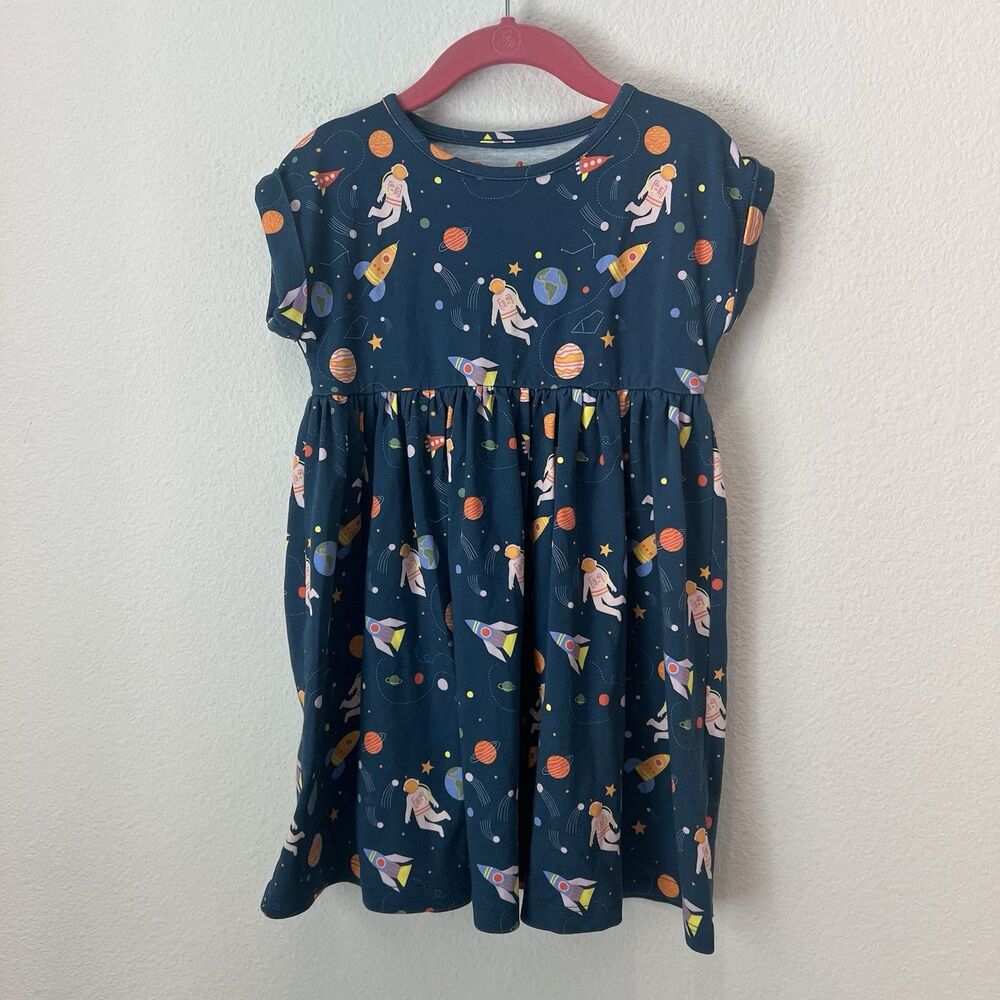 Picolina Girls Dress Astronaut Space Theme Size 5T Blue Party Summer Vacation